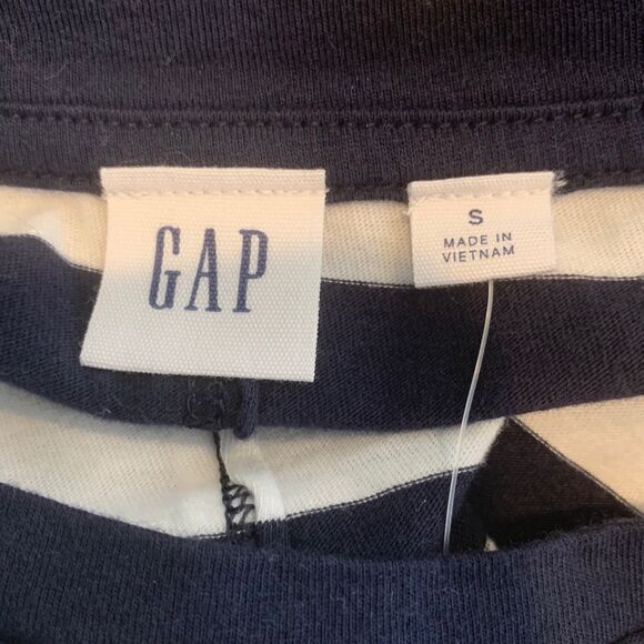New GAP Navy Blue White Striped Pocket Sun Dress S - Picture 4 of 4